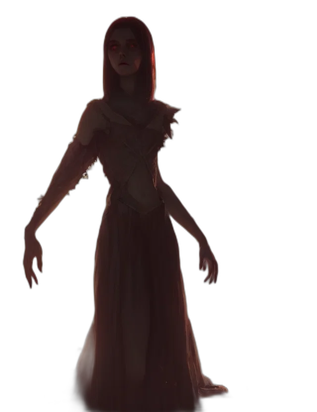 dress, staff, creature, mask transparent PNG cut-out
