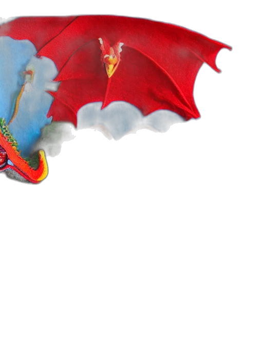 umbrella, dragon, staff, 3d render transparent PNG cut-out