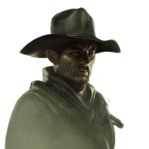 hat, face, staff, weapon transparent PNG cut-out
