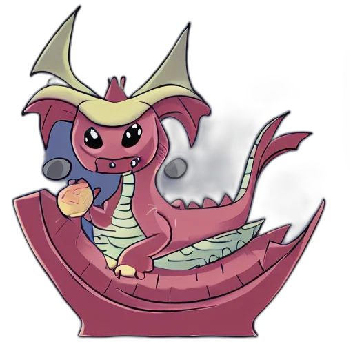 dragon, creature, staff, weapon transparent PNG cut-out