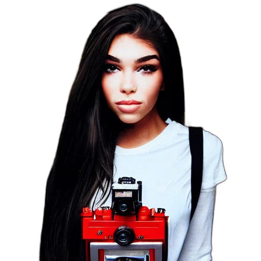 robot, hair, weapon, face transparent PNG cut-out