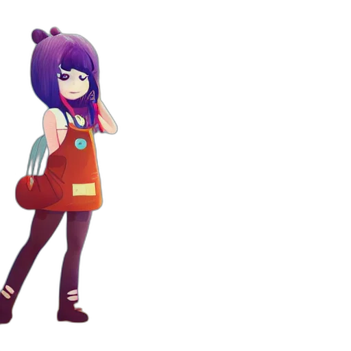 dress, robot, staff, anime transparent PNG cut-out