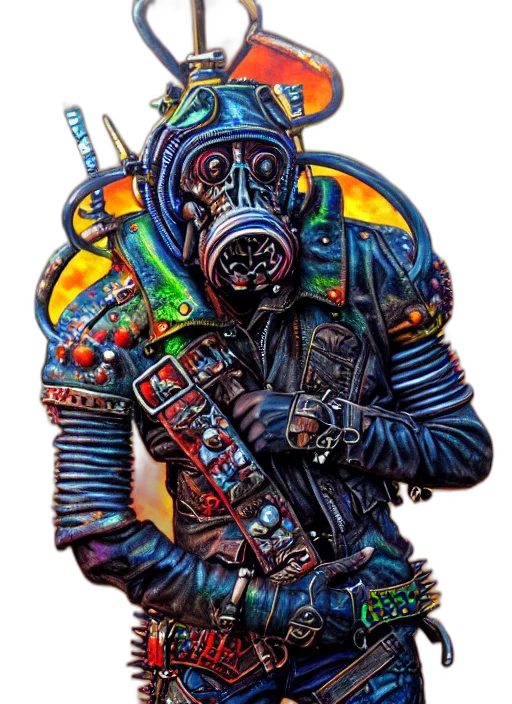 robot, mask, jacket, staff transparent PNG cut-out