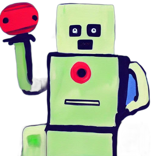 robot, staff, 3d render, concept art transparent PNG cut-out