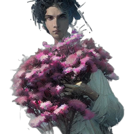 flower, creature, crown, dress transparent PNG cut-out