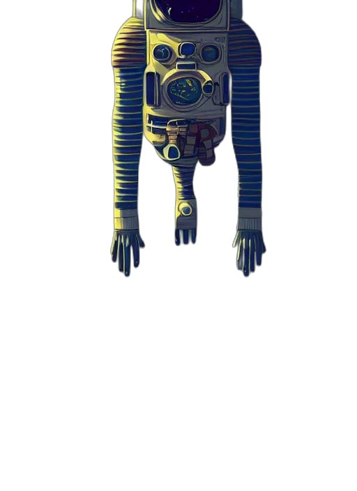robot, creature, mask, staff transparent PNG cut-out