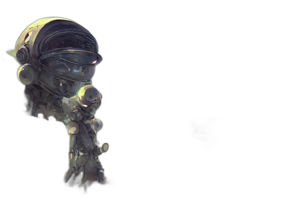 mask, creature, robot, staff transparent PNG cut-out