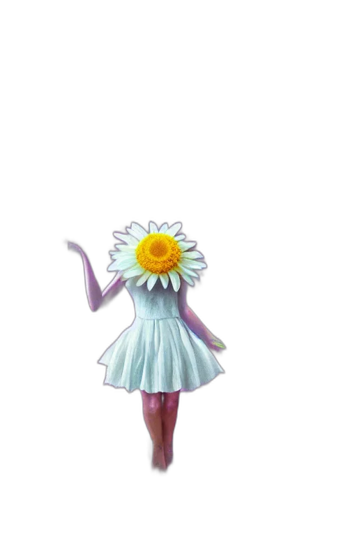 dress, flower, staff, creature transparent PNG cut-out