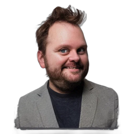 staff, jacket, face, hair transparent PNG cut-out