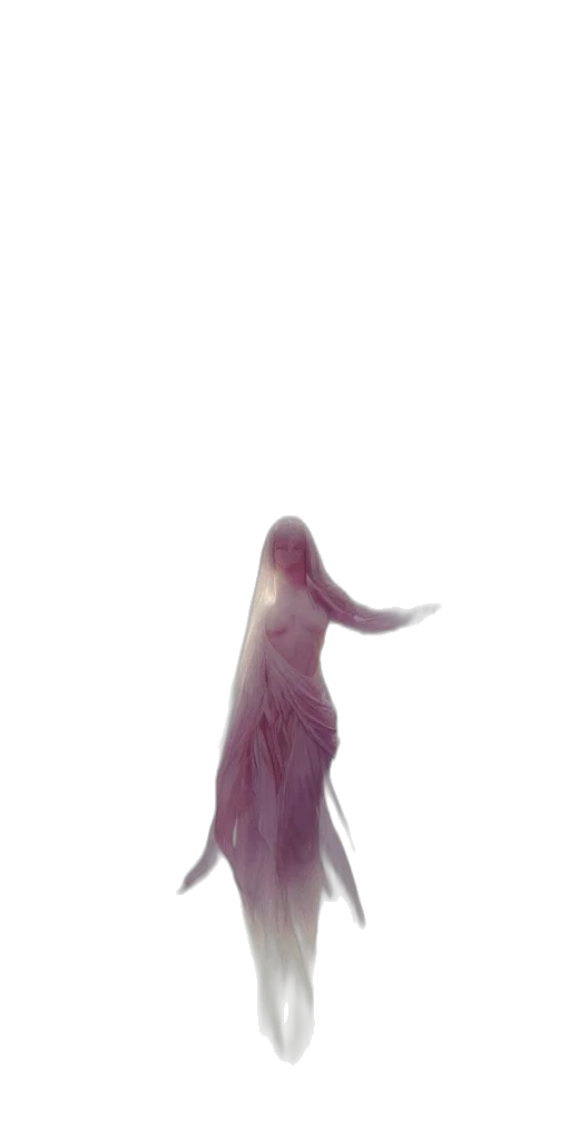 dress, creature, hair, mask transparent PNG cut-out