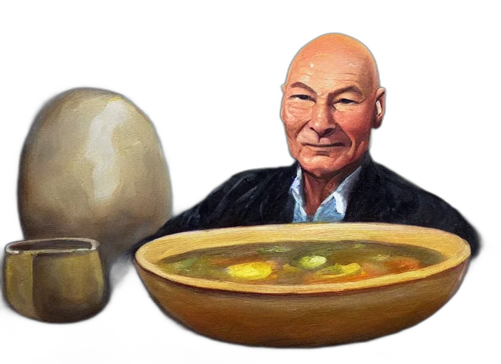 food, face, oil painting, photorealistic transparent PNG cut-out