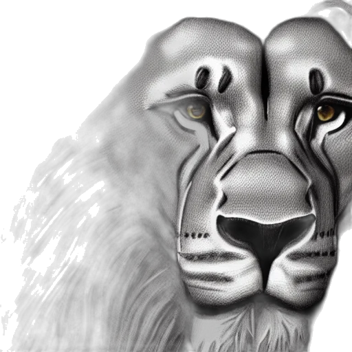 animal, face, photorealistic, pencil sketch transparent PNG cut-out