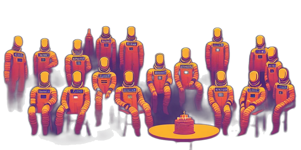 robot, staff, concept art, 3d render transparent PNG cut-out