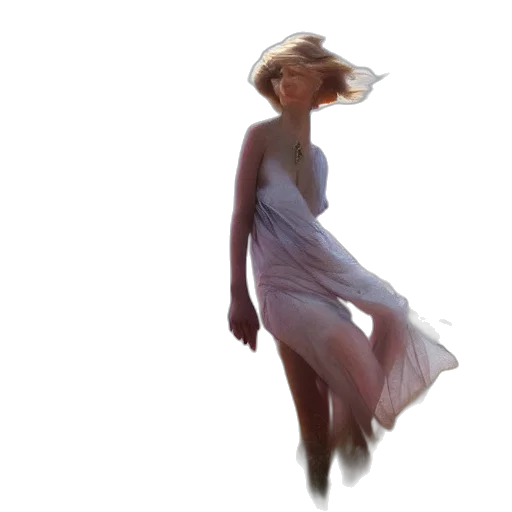 dress, hat, hair, creature transparent PNG cut-out