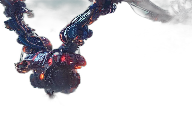 robot, dragon, concept art, 3d render transparent PNG cut-out