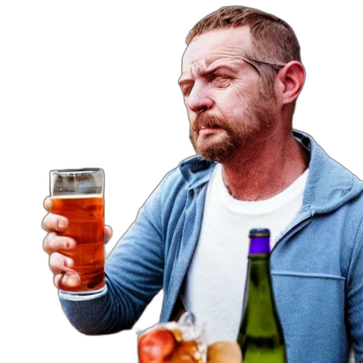 jacket, food, bottle, photorealistic transparent PNG cut-out