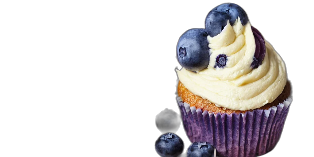food, blueberry, cupcake, made transparent PNG cut-out