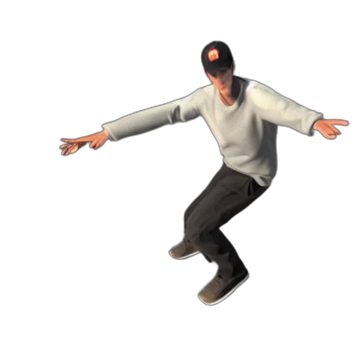 jacket, staff, creature, hat transparent PNG cut-out