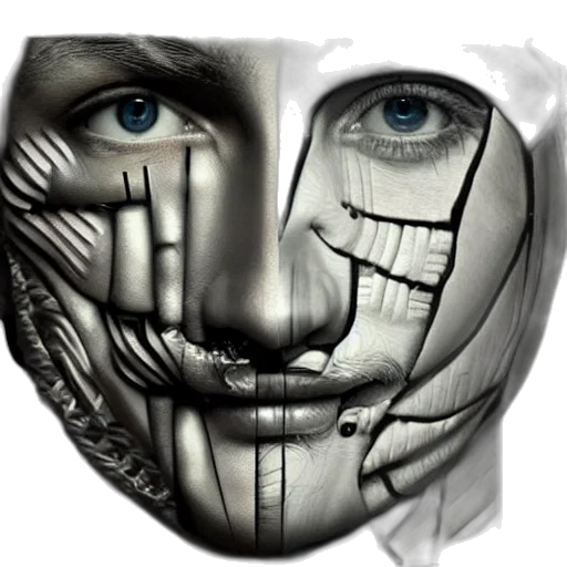 mask, face, robot, concept art transparent PNG cut-out