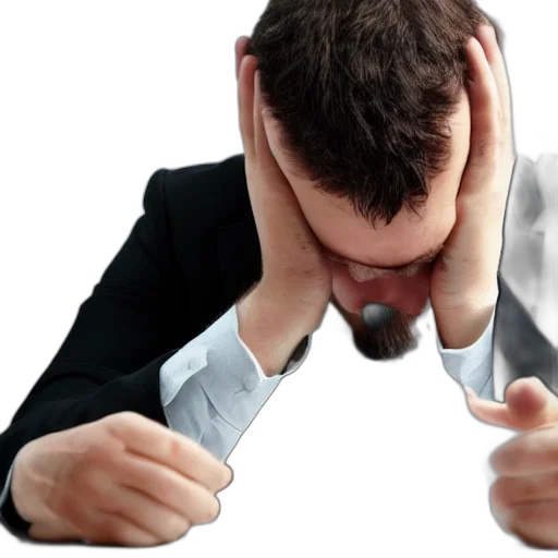 staff, man, depressed, high transparent PNG cut-out