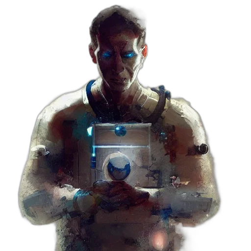 robot, face, mask, weapon transparent PNG cut-out