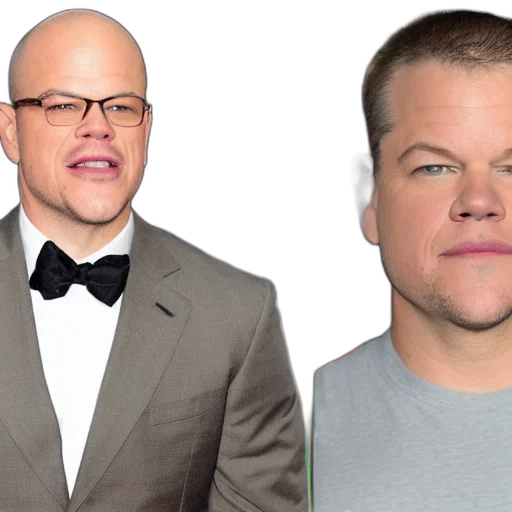 bald, matt, damon transparent PNG cut-out