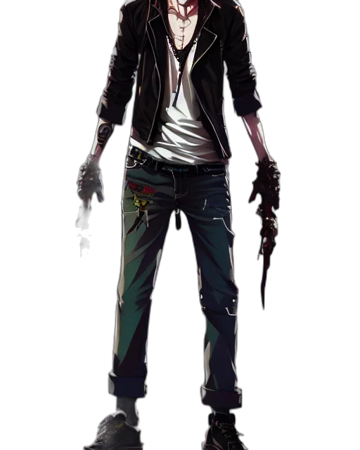 jacket, staff, weapon, concept art transparent PNG cut-out