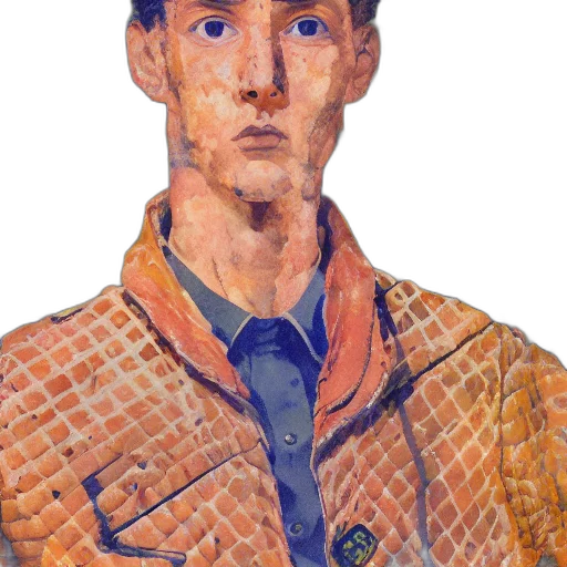 jacket, face, staff, hat transparent PNG cut-out