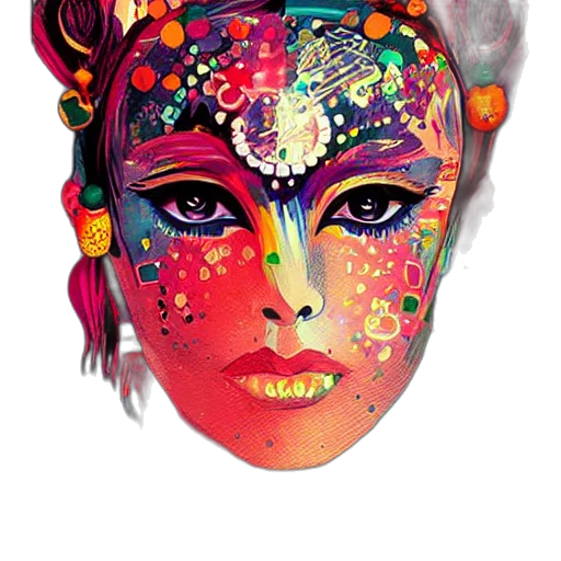 mask, face, crown, jewelry transparent PNG cut-out