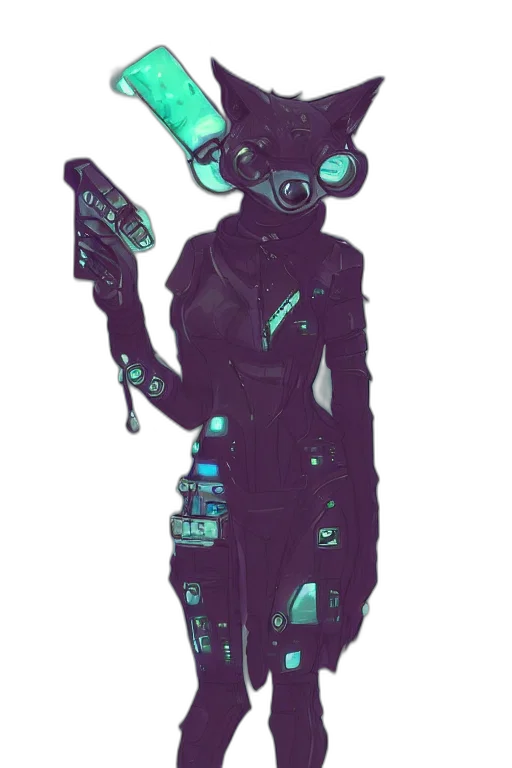 robot, staff, weapon, jacket transparent PNG cut-out