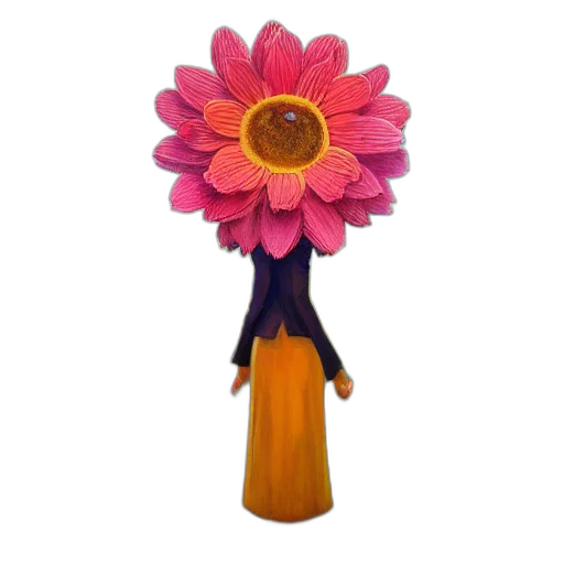 flower, staff, umbrella, dress transparent PNG cut-out