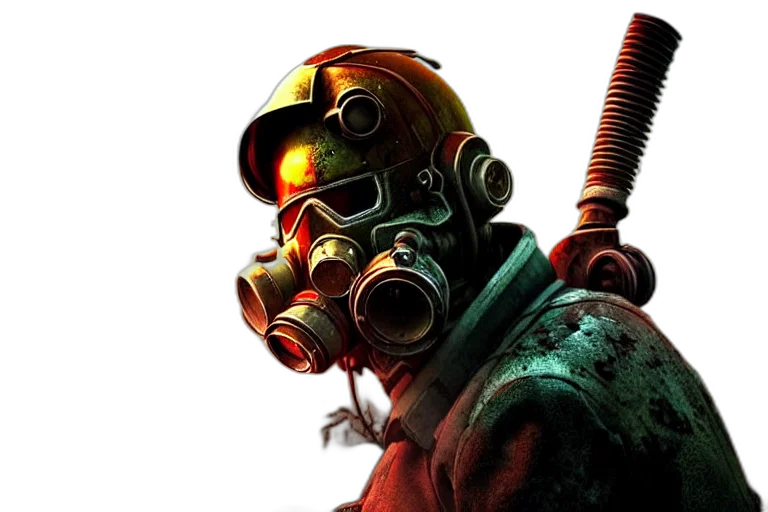 mask, concept art, red, fallout transparent PNG cut-out