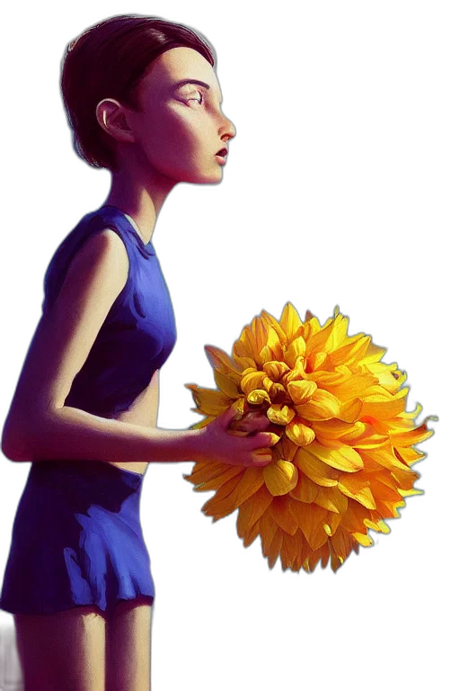 flower, dress, crown, staff transparent PNG cut-out