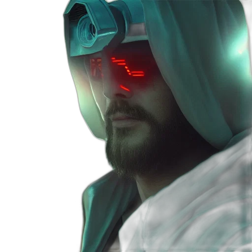robot, mask, face, jacket transparent PNG cut-out