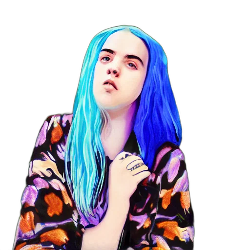 dress, jacket, hair, face transparent PNG cut-out