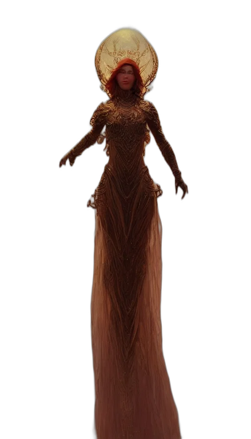 dress, creature, concept art, 3d render transparent PNG cut-out