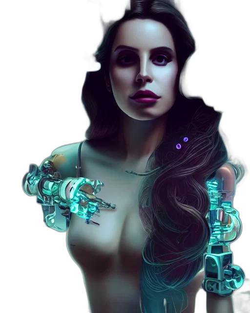 robot, jewelry, cyberpunk, fantasy art transparent PNG cut-out