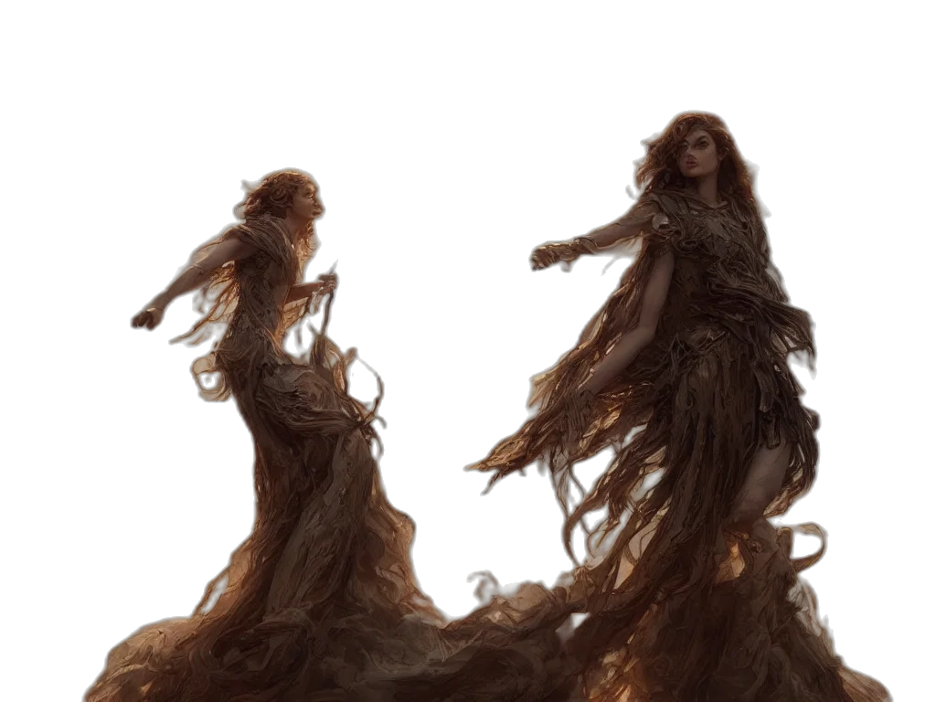 hair, dress, creature, concept art transparent PNG cut-out