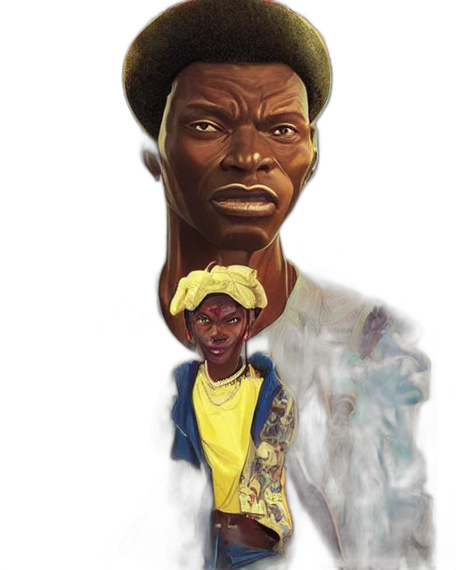 face, concept art, comic book art, photorealistic transparent PNG cut-out