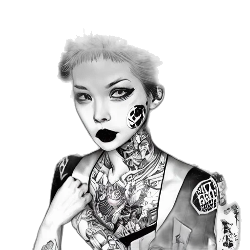 photorealistic, cartoon, comic book art, cyberpunk transparent PNG cut-out