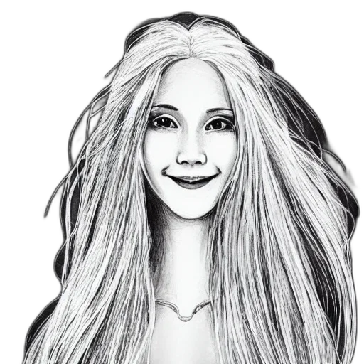 hair, face, cartoon, photorealistic transparent PNG cut-out
