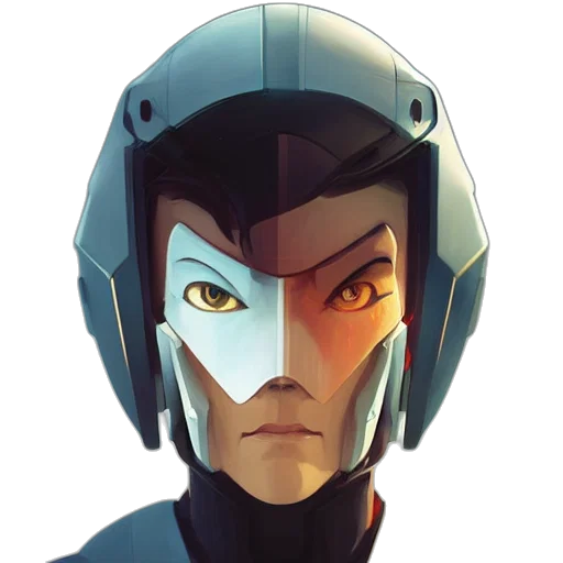 robot, face, mask, jacket transparent PNG cut-out