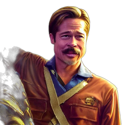 staff, face, jacket, comic book art transparent PNG cut-out