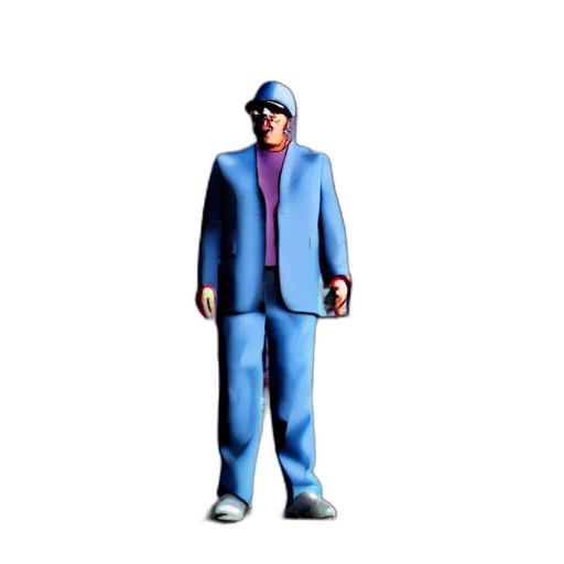 jacket, staff, robot, 3d render transparent PNG cut-out