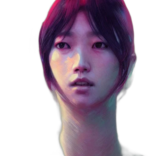 face, creature, hair, robot transparent PNG cut-out