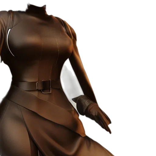 dress, jacket, 3d render, concept art transparent PNG cut-out