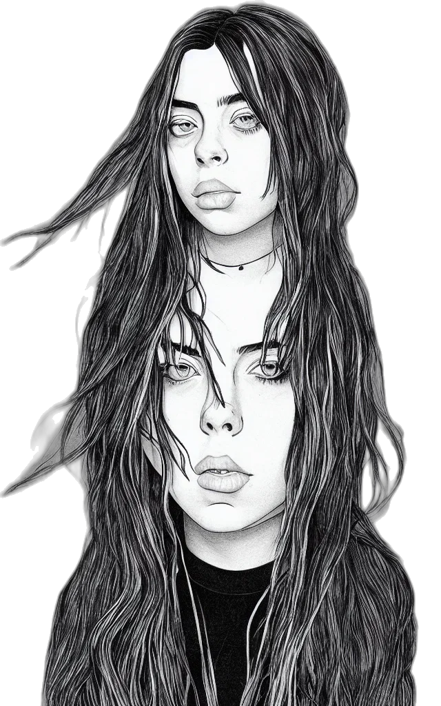 hair, face, cartoon, pencil sketch transparent PNG cut-out