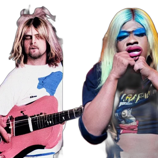 kurt, cobain, fighting, cardi transparent PNG cut-out