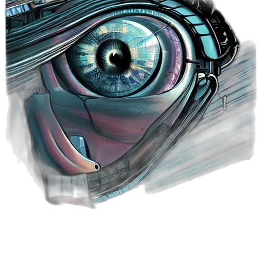 robot, mask, face, cyberpunk transparent PNG cut-out