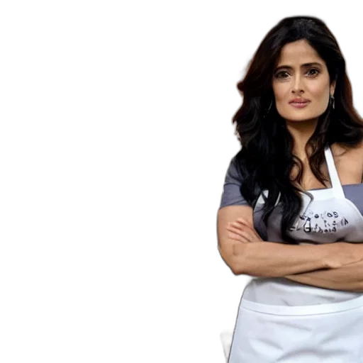 salma, hayek, modeling, cooking transparent PNG cut-out